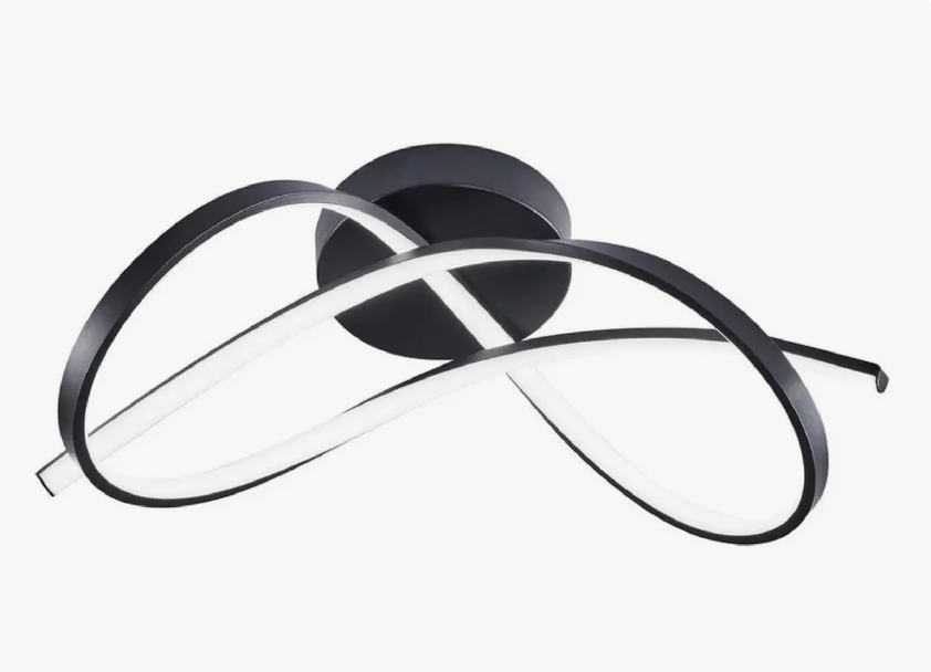 Lampara Techo Olas Metal Negro 49 Cm