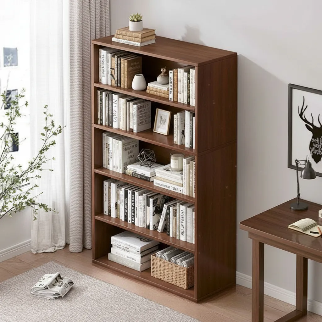 Biblioteca Lisa Nogal Oscuro 60x24x137