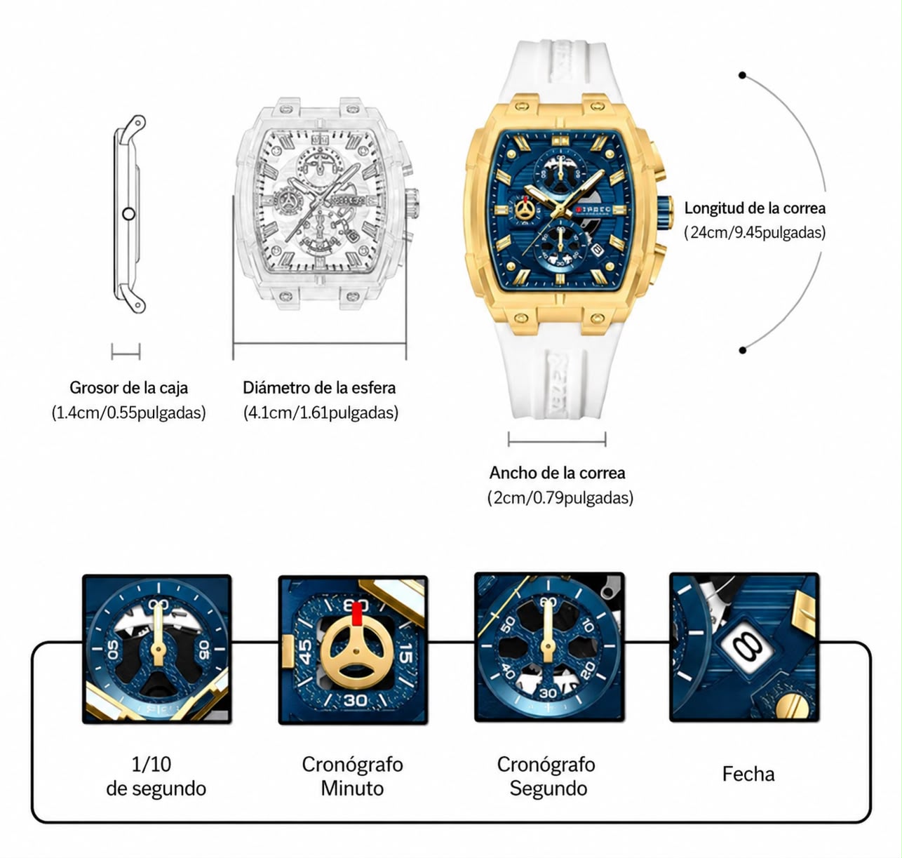 Reloj Curren 8488 Pulso Silicona  4
