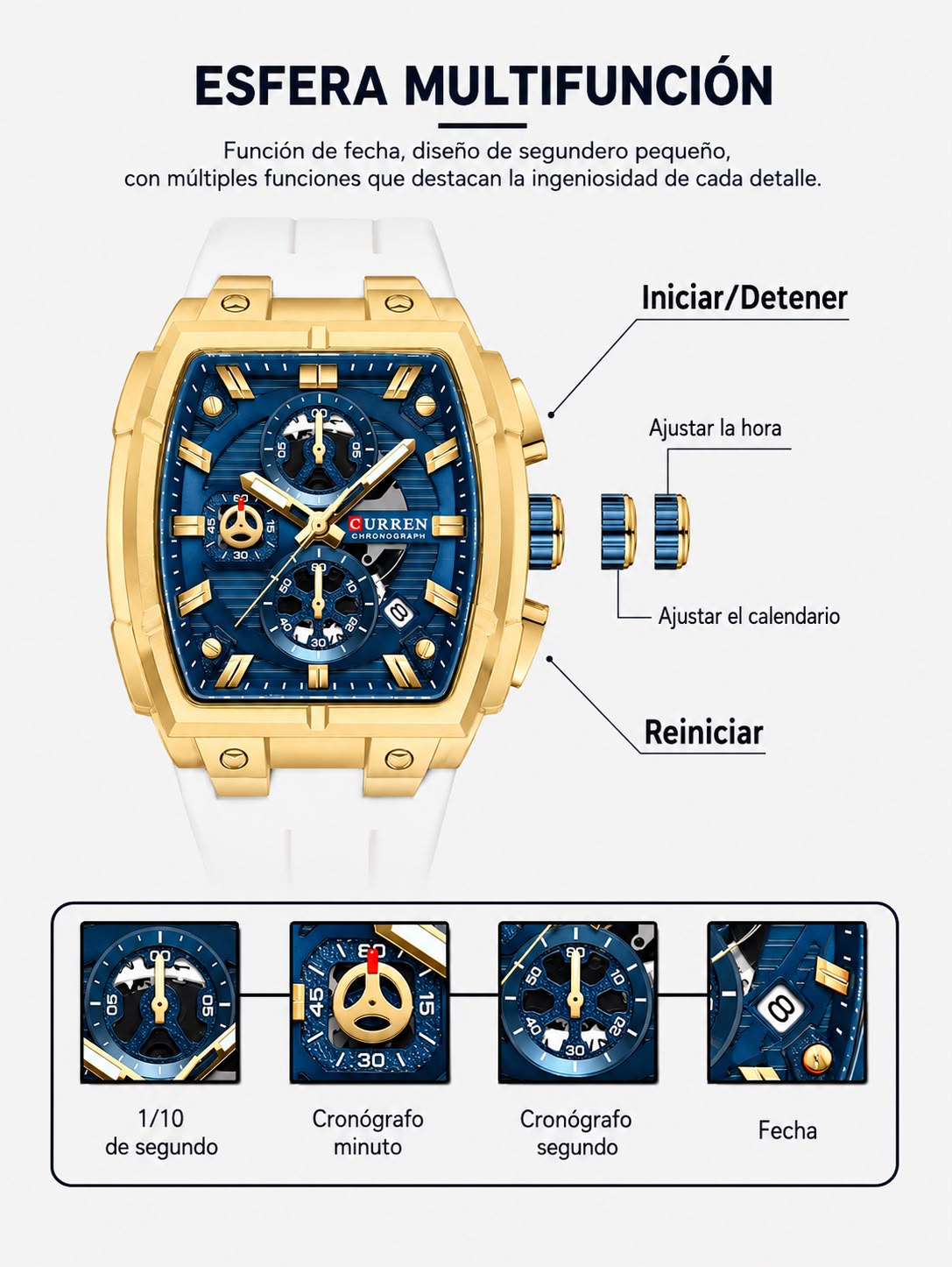 Reloj Curren 8488 Pulso Silicona  11