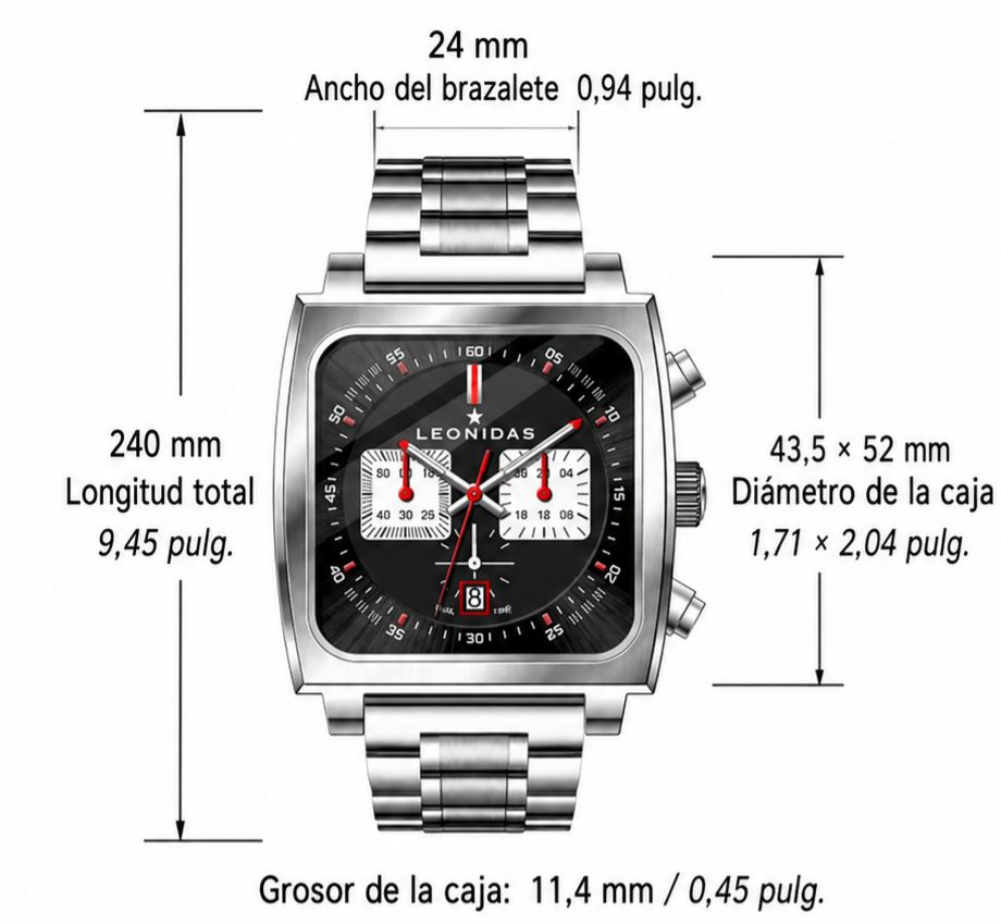 Reloj Leonidas 2182 Cuadrado