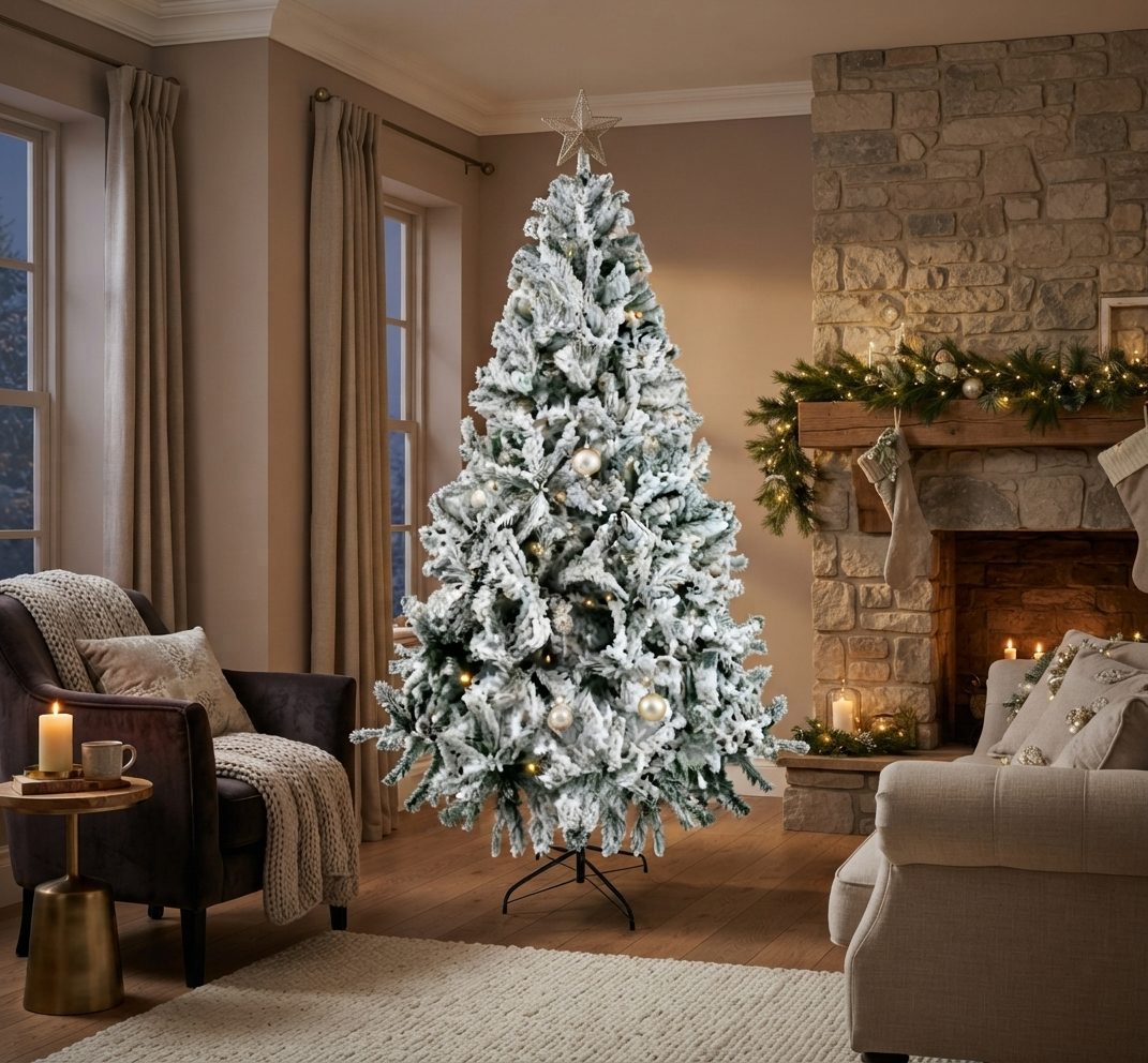Árbol Navidad Nevado 2.10m Pino Navideño