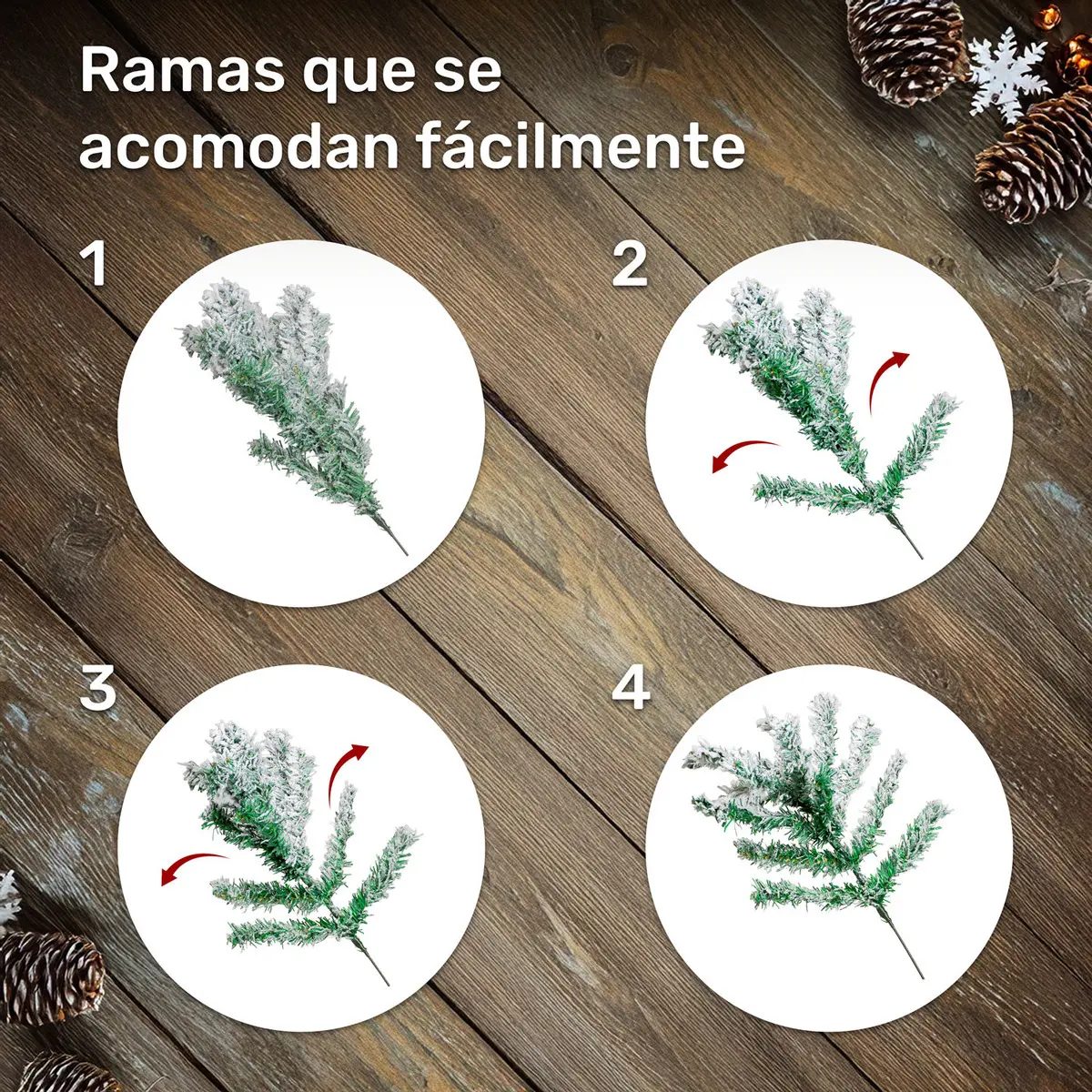 Árbol Navidad Nevado 2.10m Pino Navideño 3