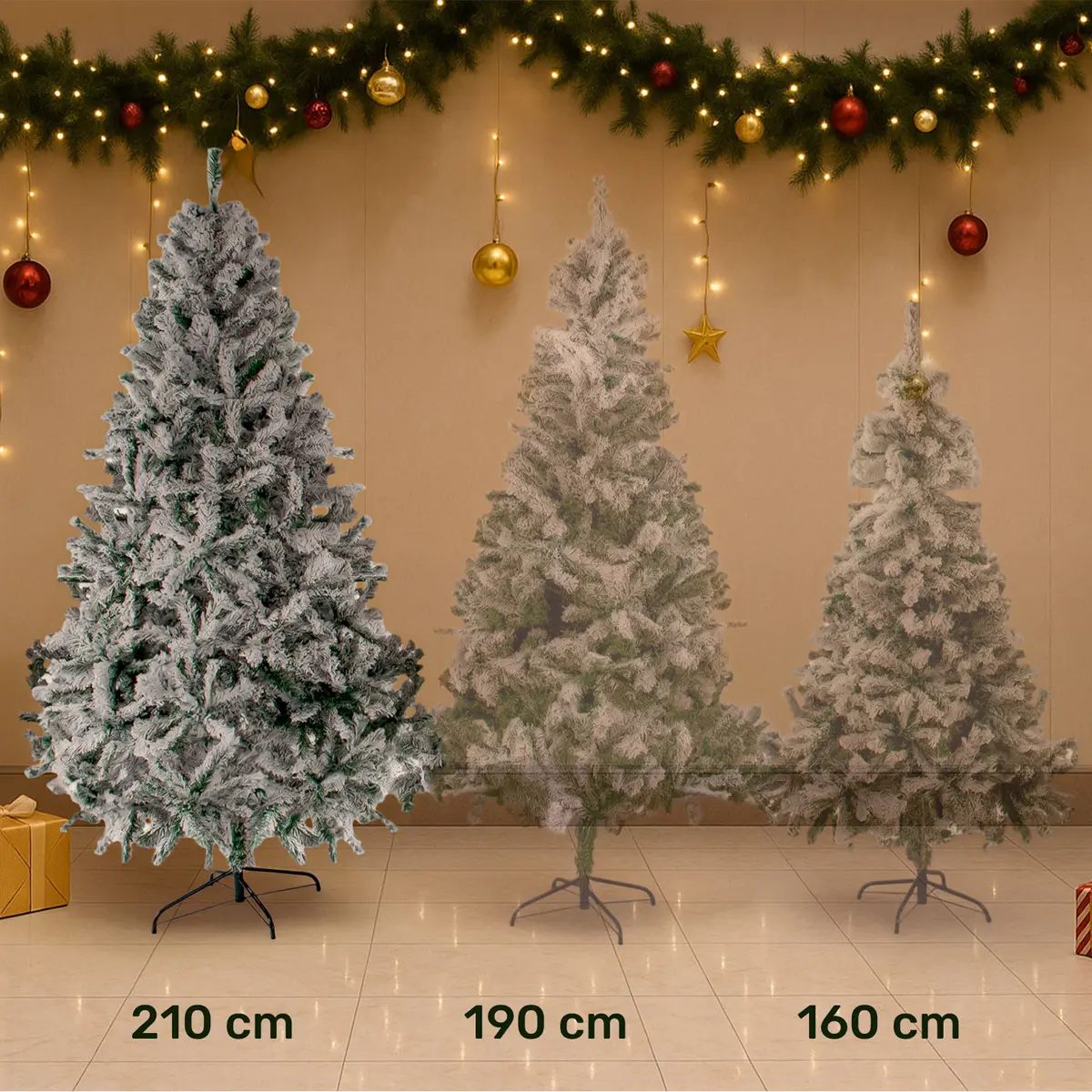 Árbol Navidad Nevado 2.10m Pino Navideño 4