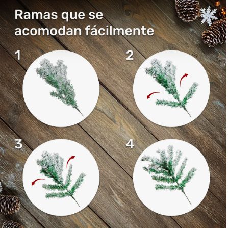 Árbol Navidad Nevado 1.60m Pino Navideño
