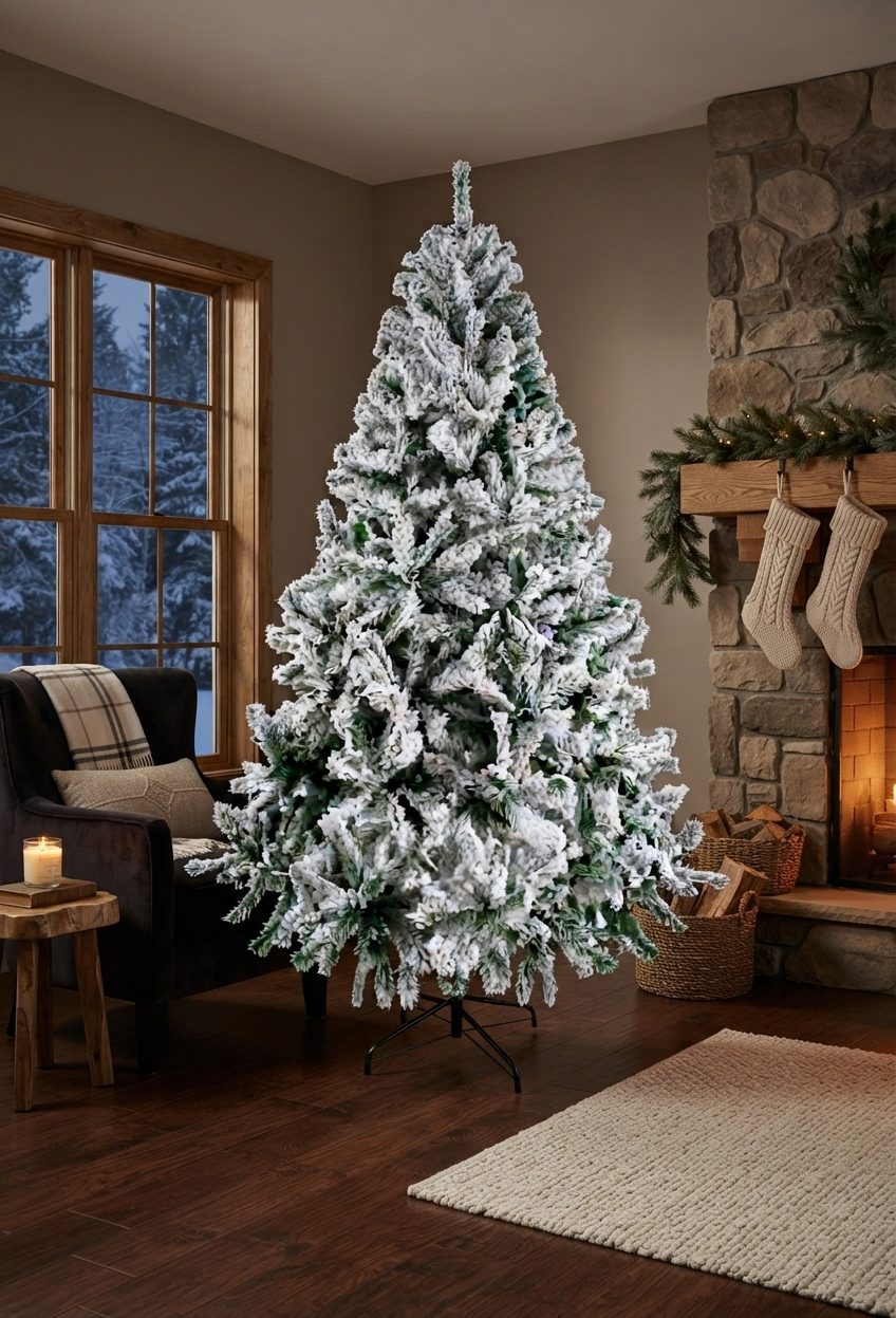 Árbol Navidad Nevado 1.96m Pino Navideño