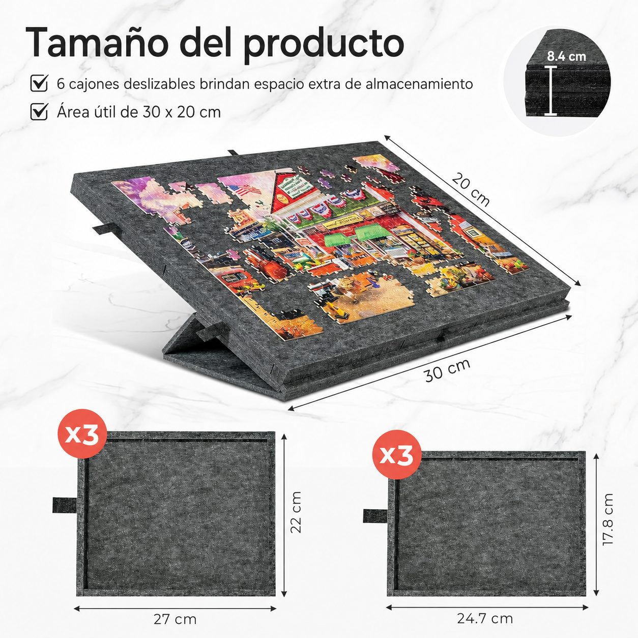 Base Rompecabezas Almacenamiento Integrado X6 5
