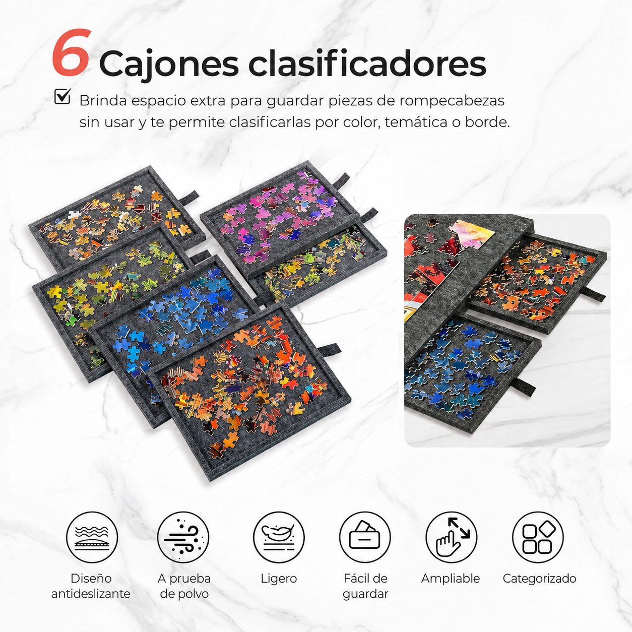 Base Rompecabezas Almacenamiento Integrado X6 3