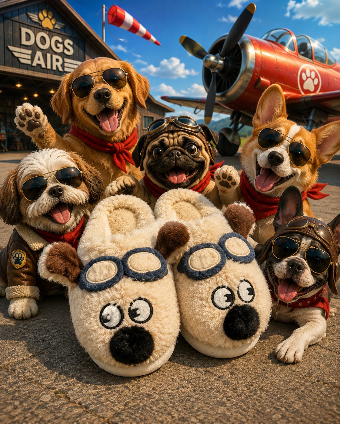 Pantuflas Perro Aviador  3